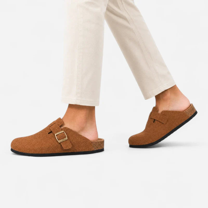 Chausson Mocassin Mule Ouvert À L'arrière Unisexe Marron