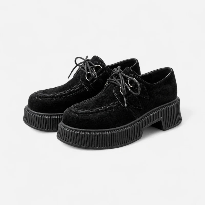 Mocassin Noir Plateforme Femme