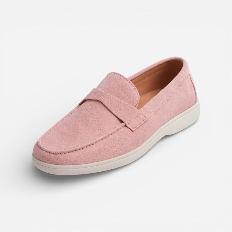 Mocassin Femme En Daim Rose