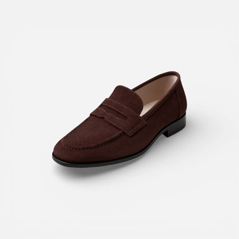 Mocassin Marron Foncé En Daim Pour Femme