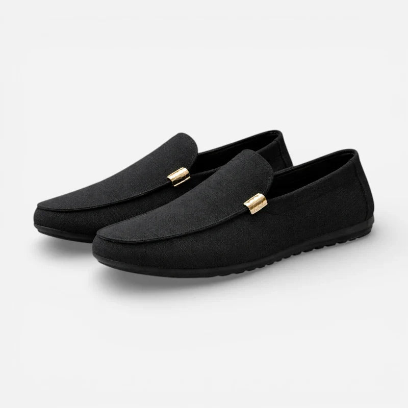 Mocassin En Tissu Noir Décontracté Casual Chic Pour Homme