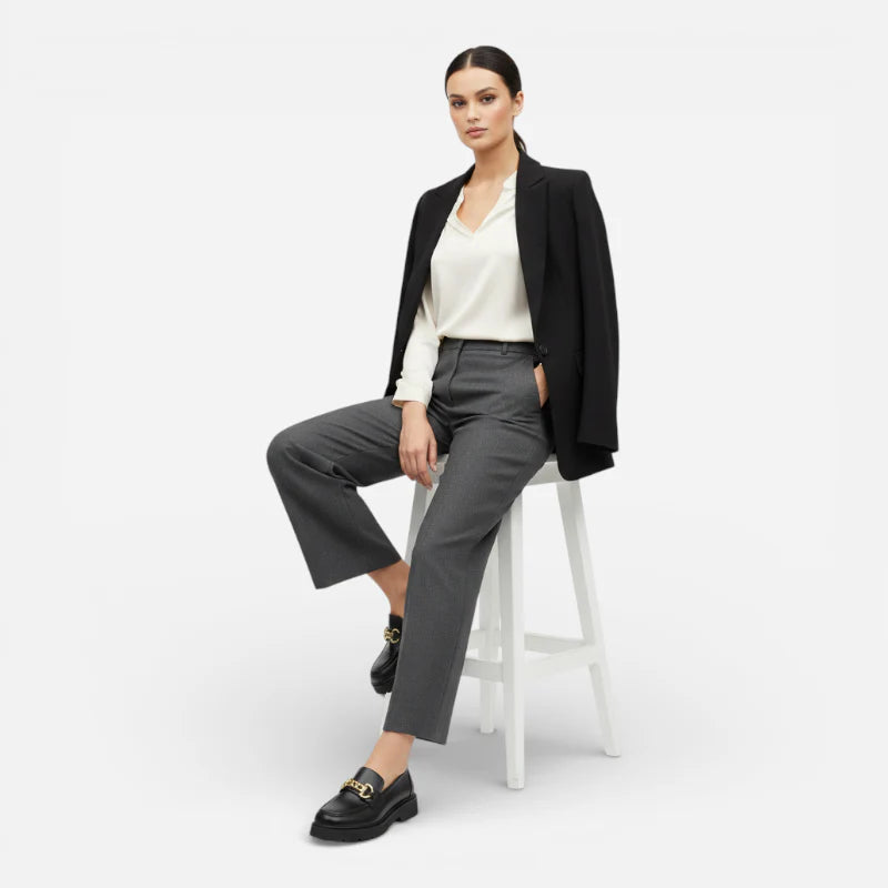 Mocassin Plateforme Femme Noir Chainnette Dorée