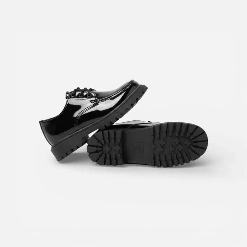 Mocassin Compensé Noir Vernis Pour Garçon