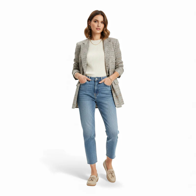 Mocassin En Cuir Beige Respirant Pour Femme