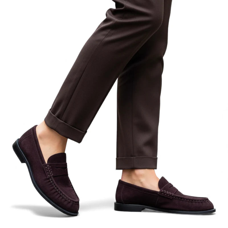 Mocassin Bordeaux Femme Daim