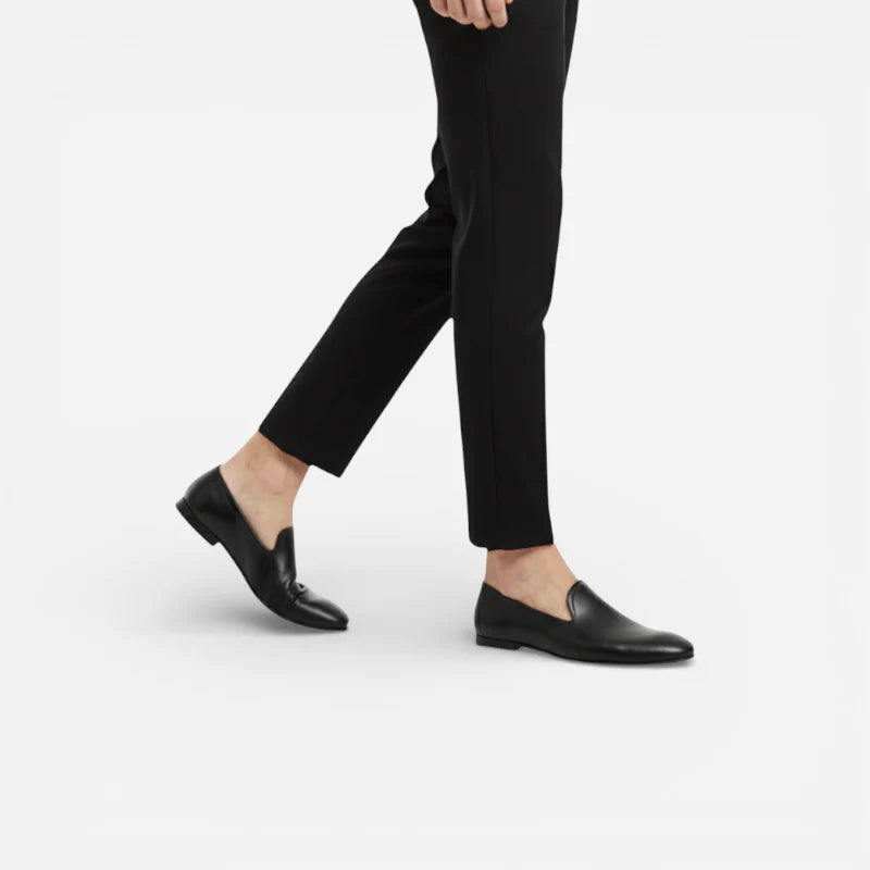 Mocassin Homme Cuir Noir Vernis