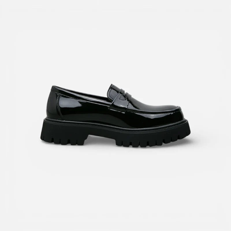 Mocassin Plateforme En Cuir Vernis Pour Homme
