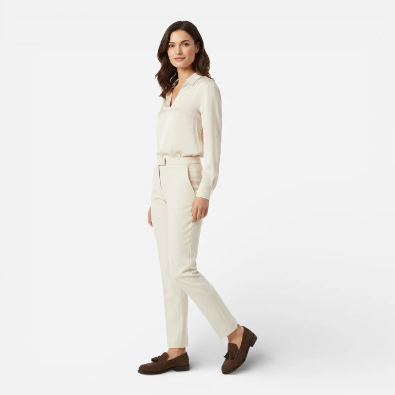 Mocassin En Daim Marron à Talon Pour Femme