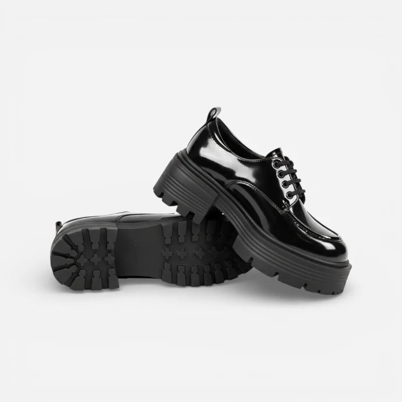 Mocassin Plateforme Cuir Vernis Femme