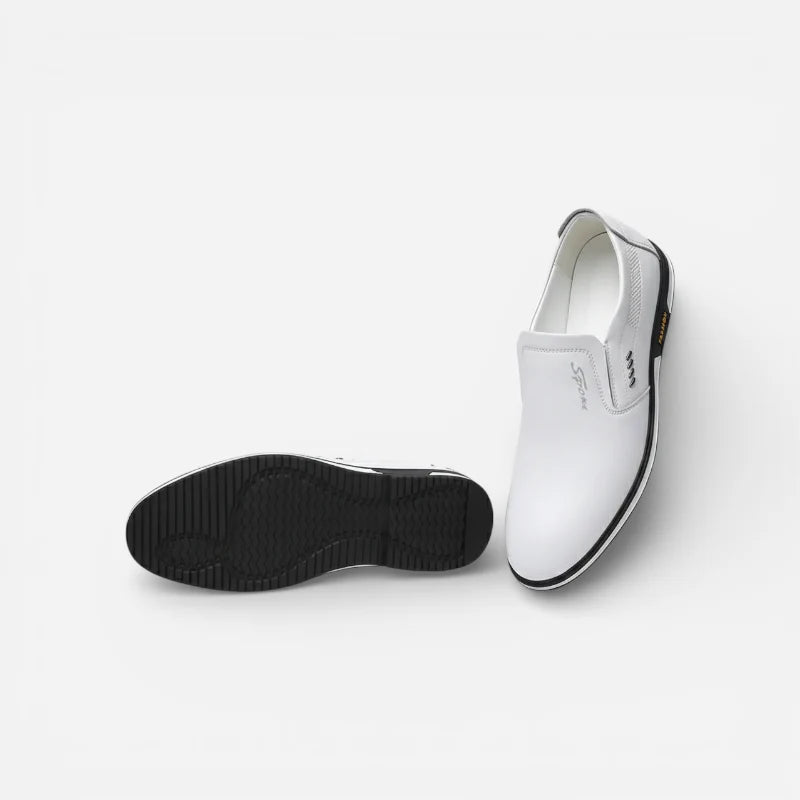 Mocassin Blanc Cuir Homme Design