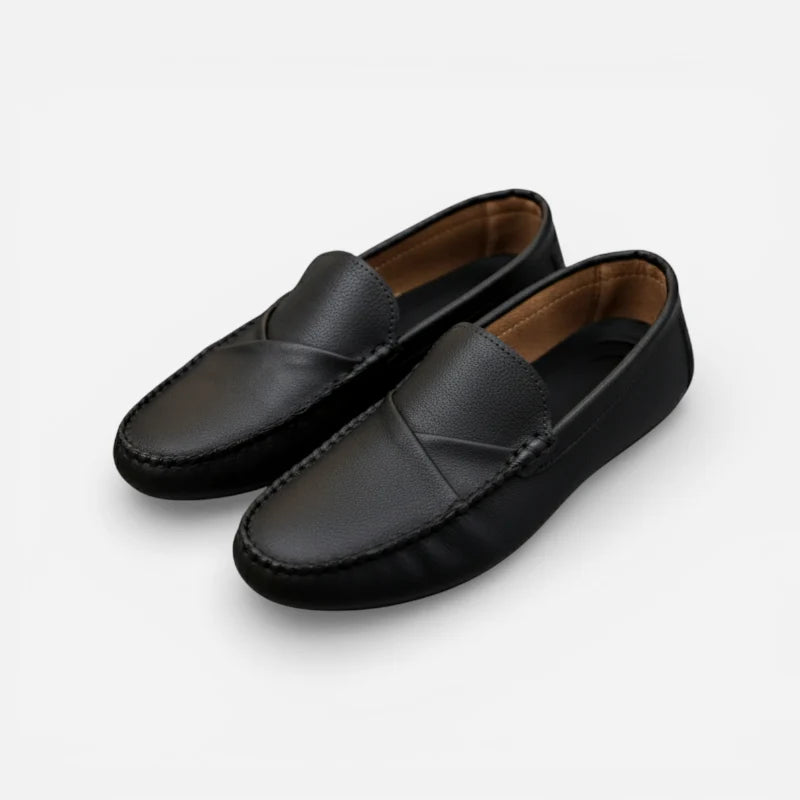 Mocassins Homme Cuir Souple Noir