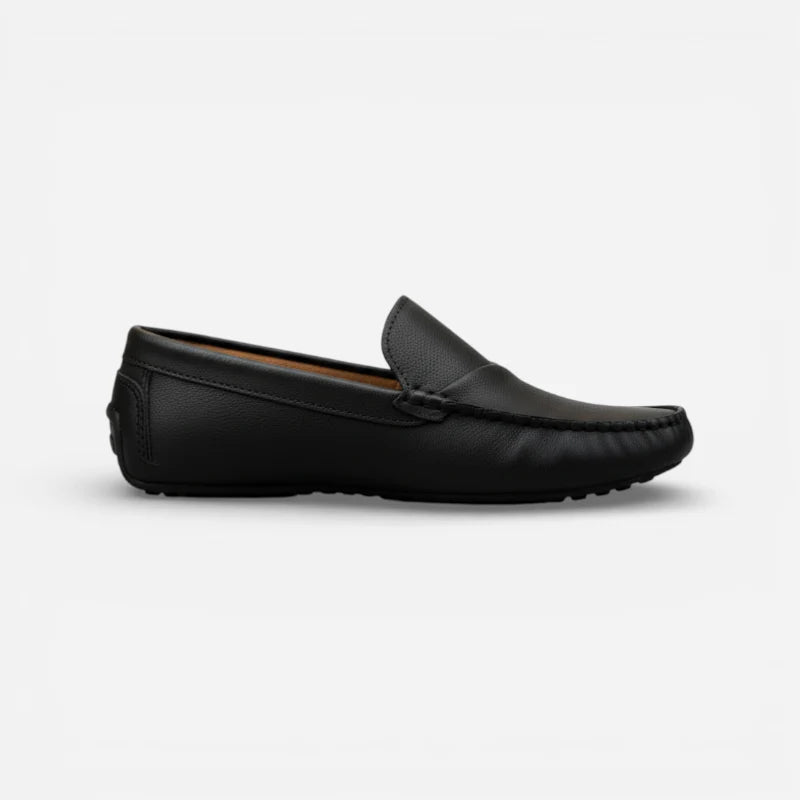 Mocassins Homme Cuir Souple Noir