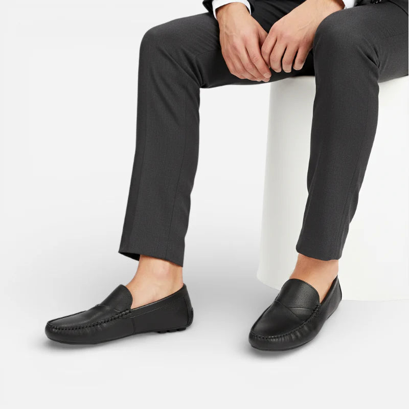 Mocassins Homme Cuir Souple Noir