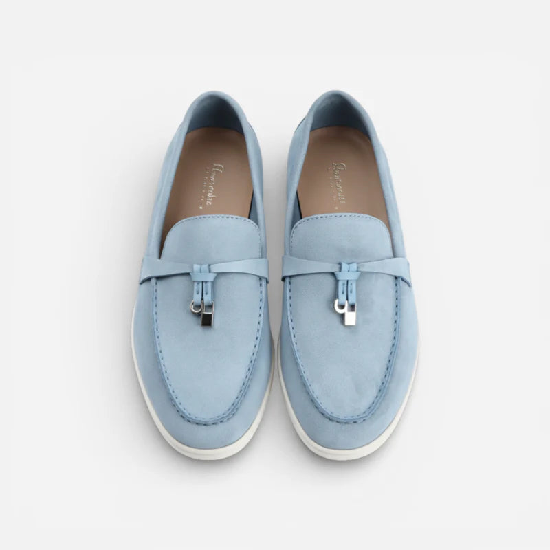 Mocassin Daim Bleu Ciel à Glands