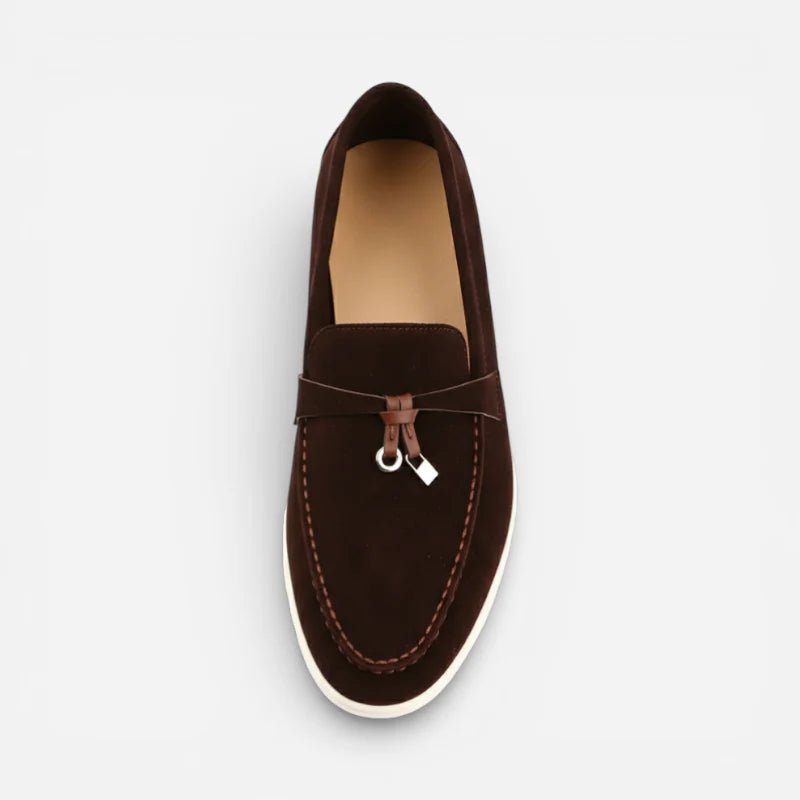 Mocassins à Glands Marron En Daim