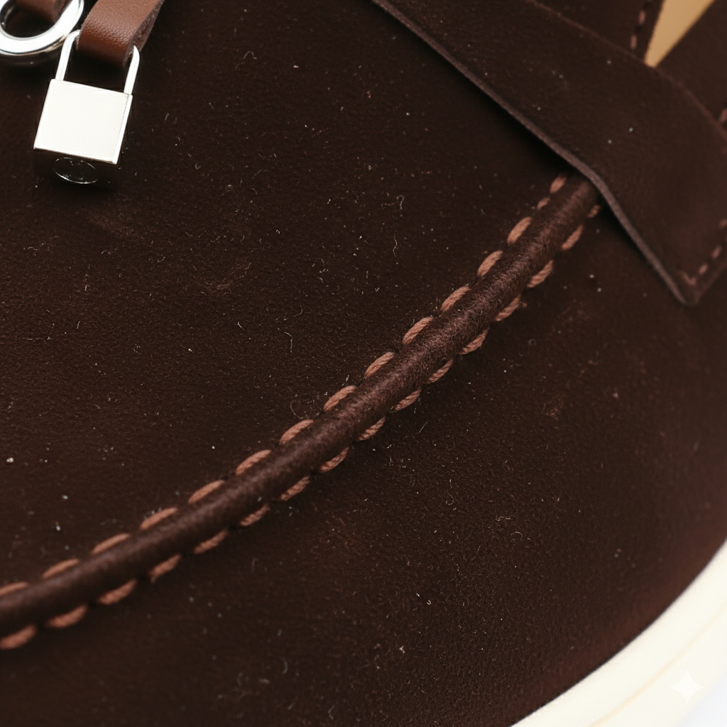 Mocassins à Glands Marron En Daim