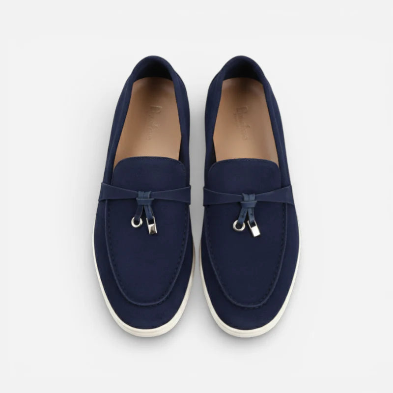 Mocassins à Glands En Daim Bleu Marine