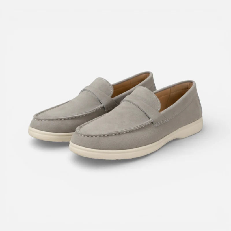 Mocassin Pour Femme En Daim Gris