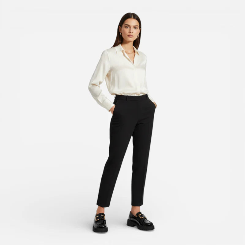 Mocassins Noir Femme Chainette Dorée