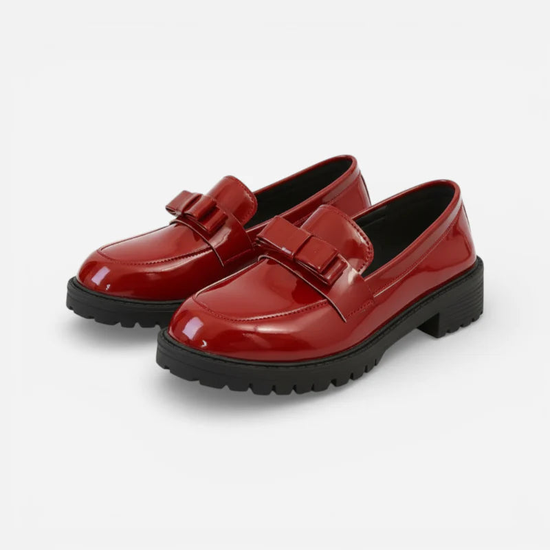 Mocassin Rouge Brillant Pour Femme