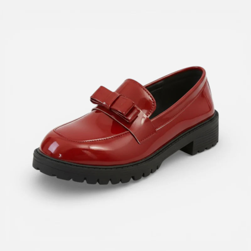 Mocassin Rouge Brillant Pour Femme