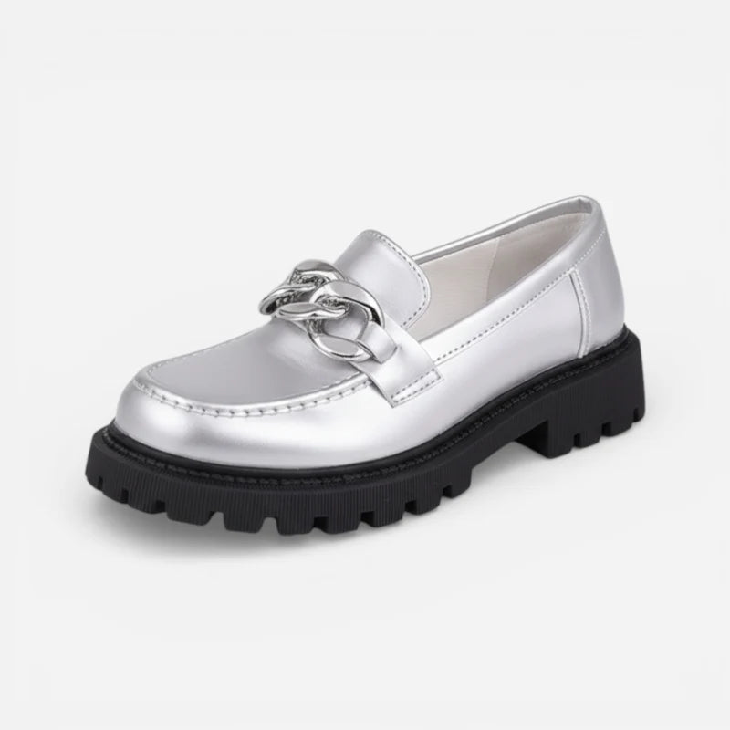 Mocassins Argent Femme