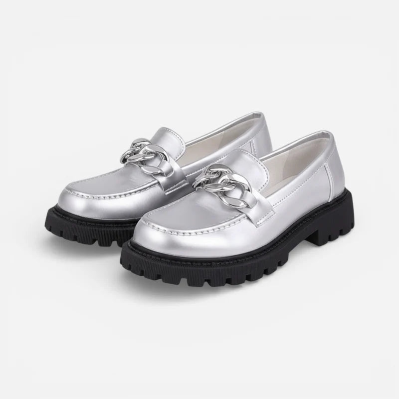 Mocassins Argent Femme