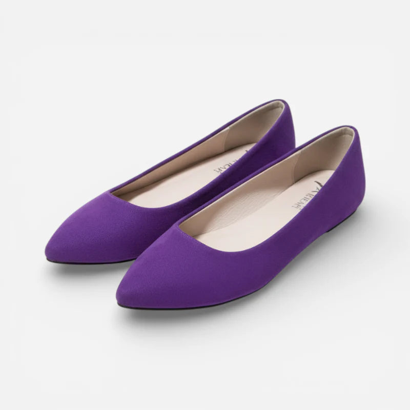 Mocassin En Daim Pourpre Pour Femme