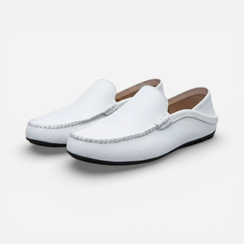 Mocassin Cuir Blanc Homme