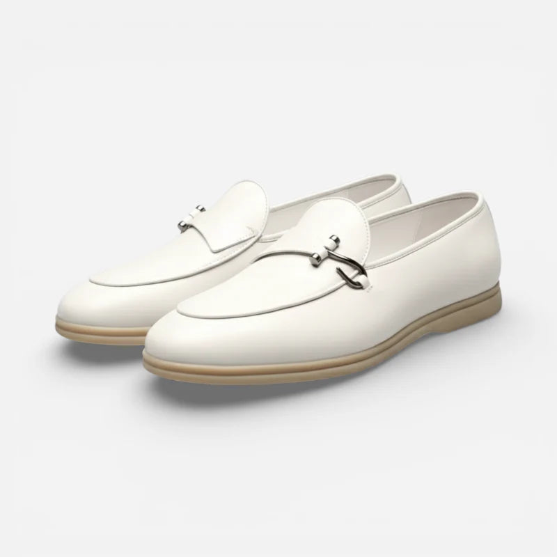 Mocassin En Cuir Pour Homme Blanc