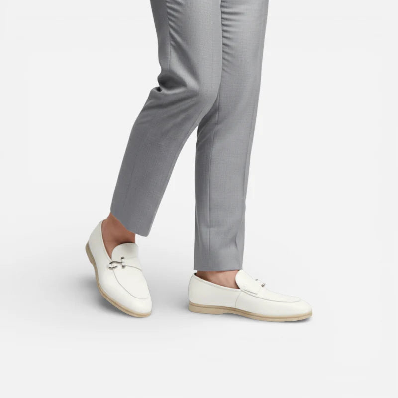Mocassin En Cuir Pour Homme Blanc