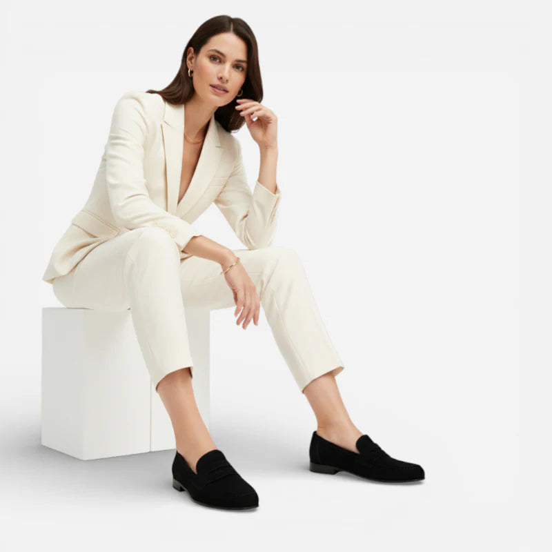 Mocassin Femme Talon En Daim Noir