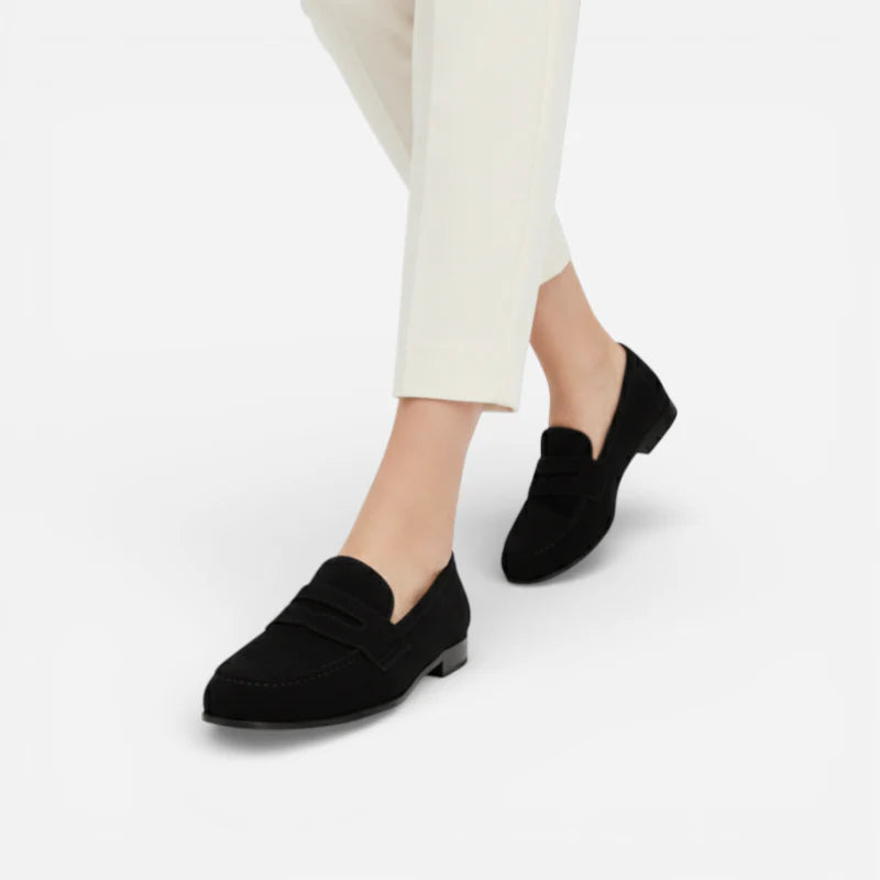 Mocassin Femme Talon En Daim Noir