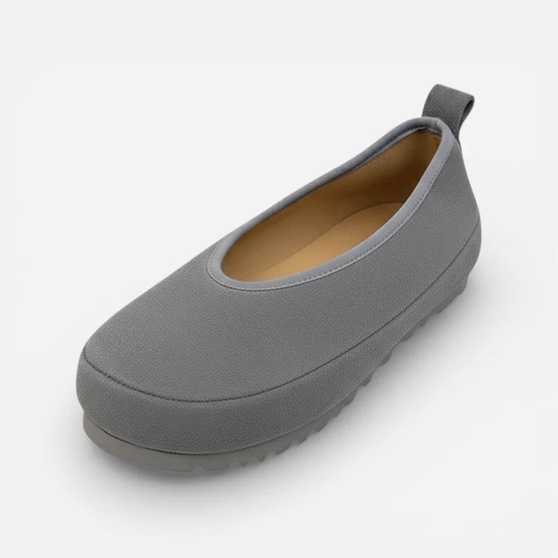 Mocassin Femme Daim Gris Compensé