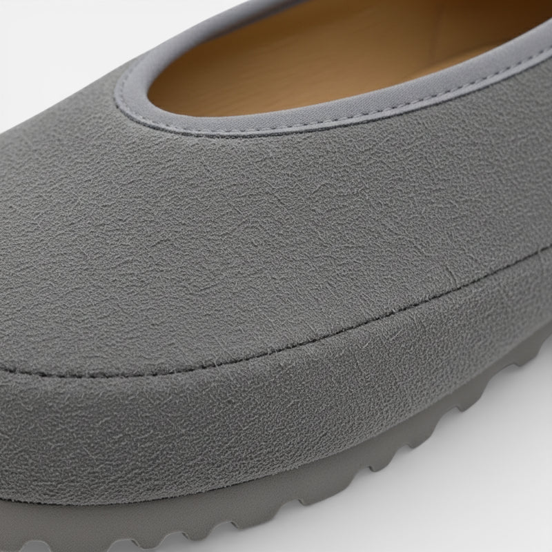 Mocassin Femme Daim Gris Compensé