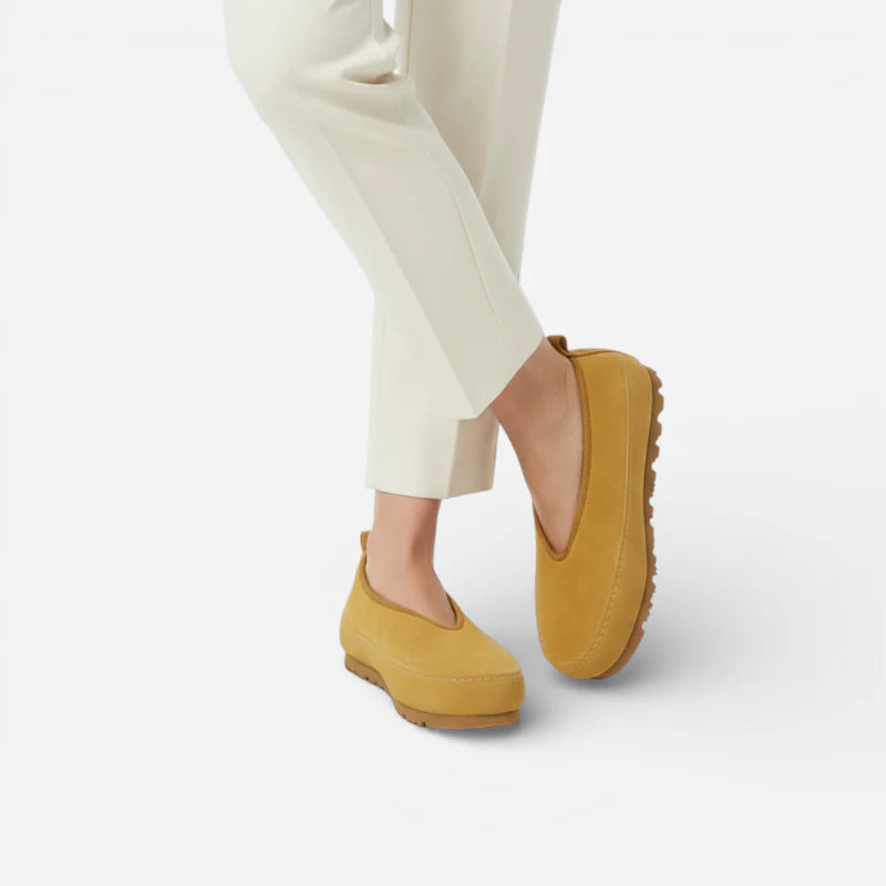 Mocassin Daim Jaune Femme