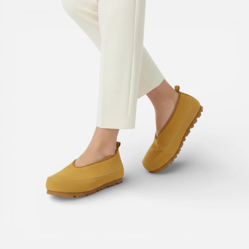 Mocassin Daim Jaune Femme