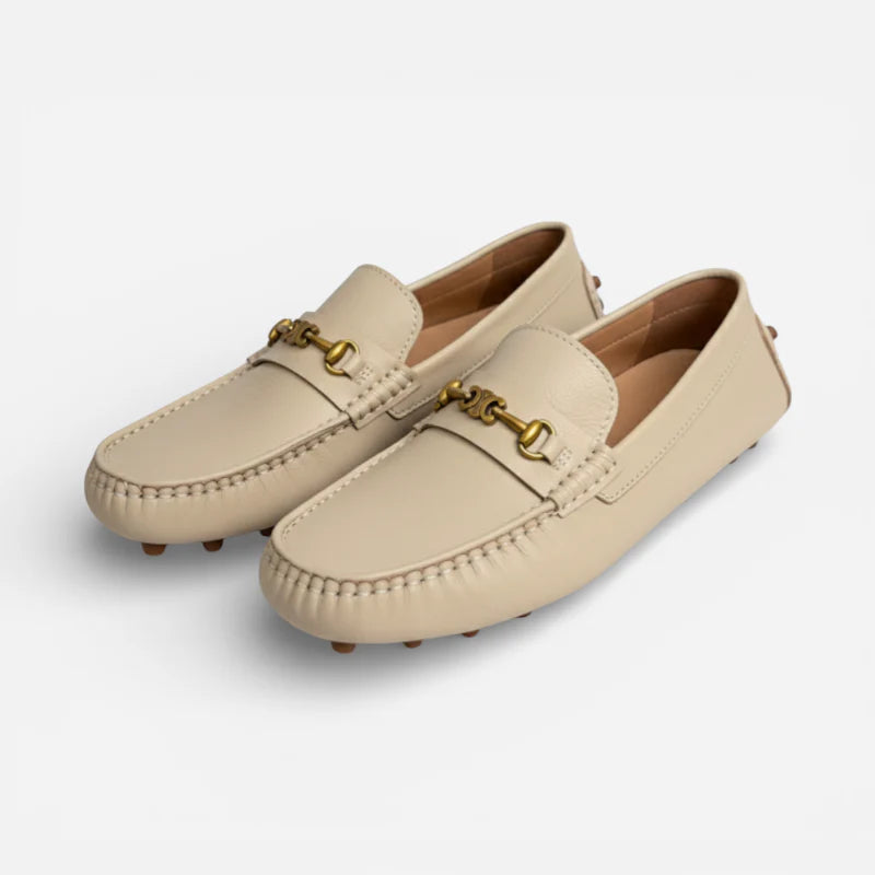 Mocassin Premium Cuir Véritable Beige Homme