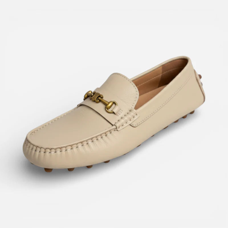 Mocassin Premium Cuir Véritable Beige Homme
