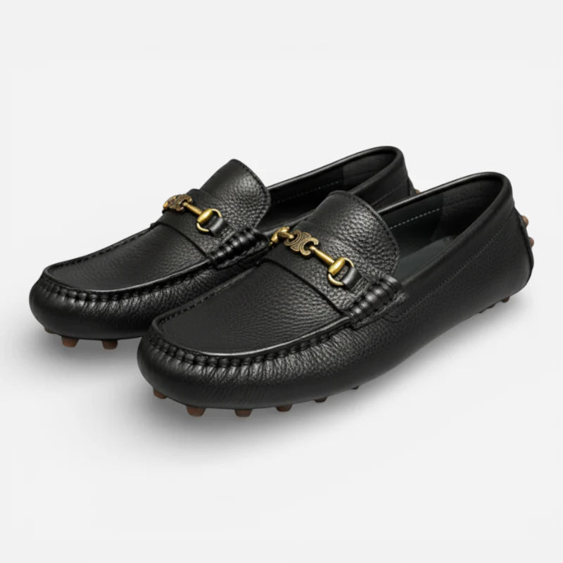 Mocassin Premium Cuir Véritable Noir Homme