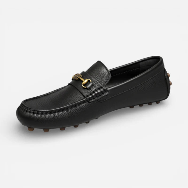 Mocassin Premium Cuir Véritable Noir Homme