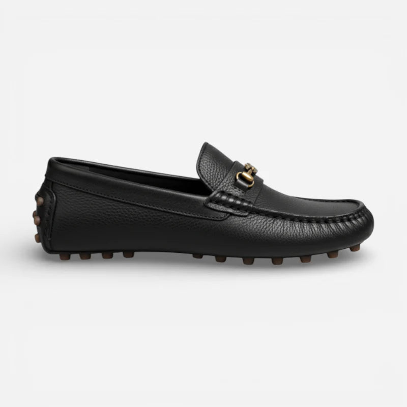 Mocassin Premium Cuir Véritable Noir Homme