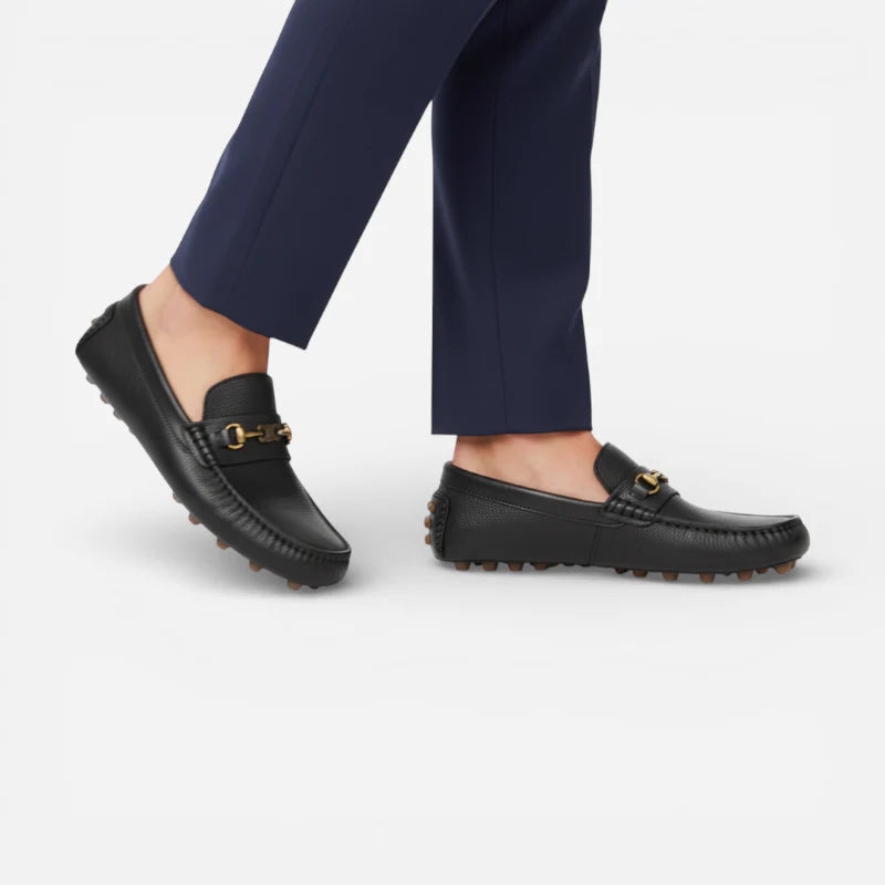 Mocassin Premium Cuir Véritable Noir Homme