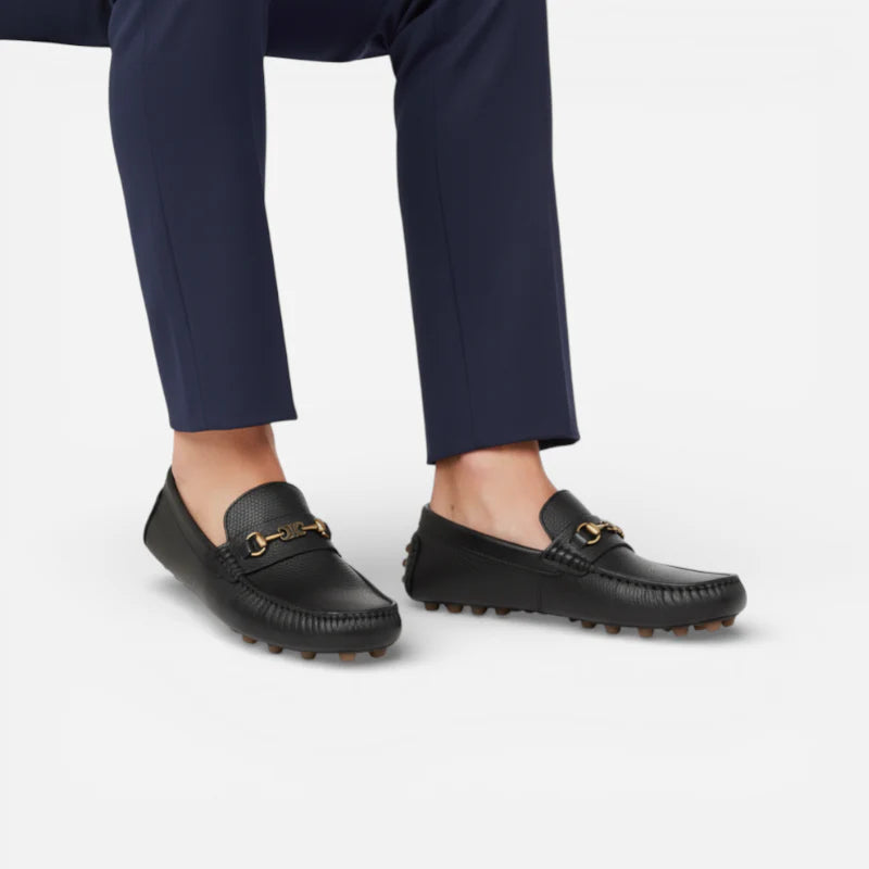Mocassin Premium Cuir Véritable Noir Homme