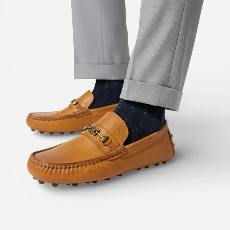 Mocassin Premium Cuir Véritable Marron Homme