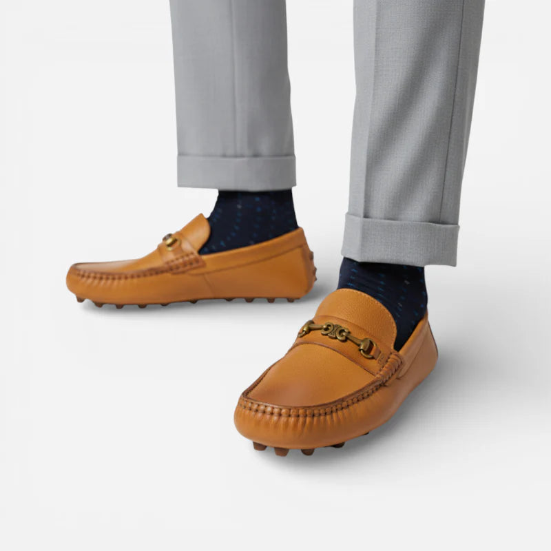 Mocassin Premium Cuir Véritable Marron Homme