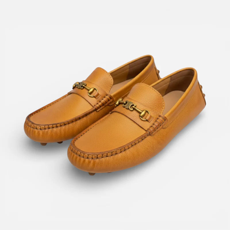 Mocassin Premium Cuir Véritable Marron Homme