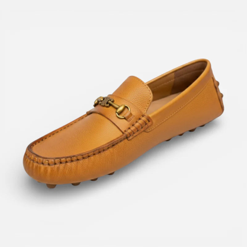Mocassin Premium Cuir Véritable Marron Homme