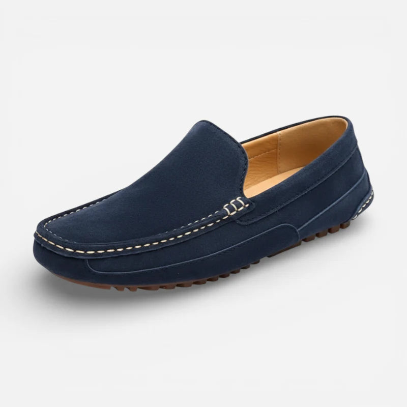 Mocassin Daim Bleu Marine Homme