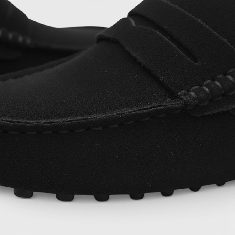 Mocassin Noir Daim Homme Chic Vintage